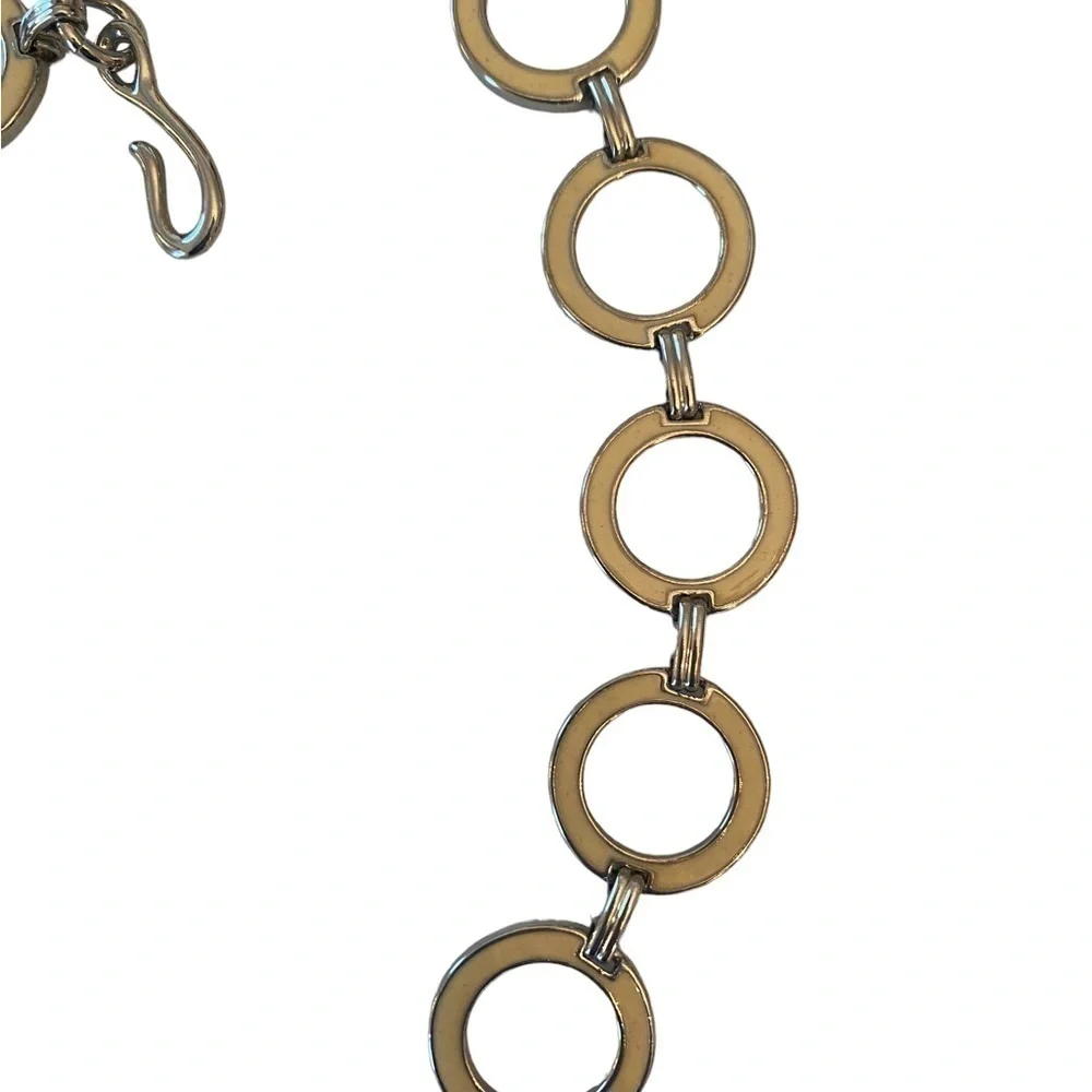Vintage Y2K Silvertone Round Chain Belt